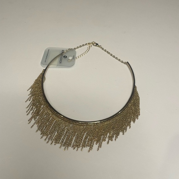 Minjae Fashion, Fashion Jewelry, Elegant Gold Fringe Necklace, adjustable size - Picture 2 of 5